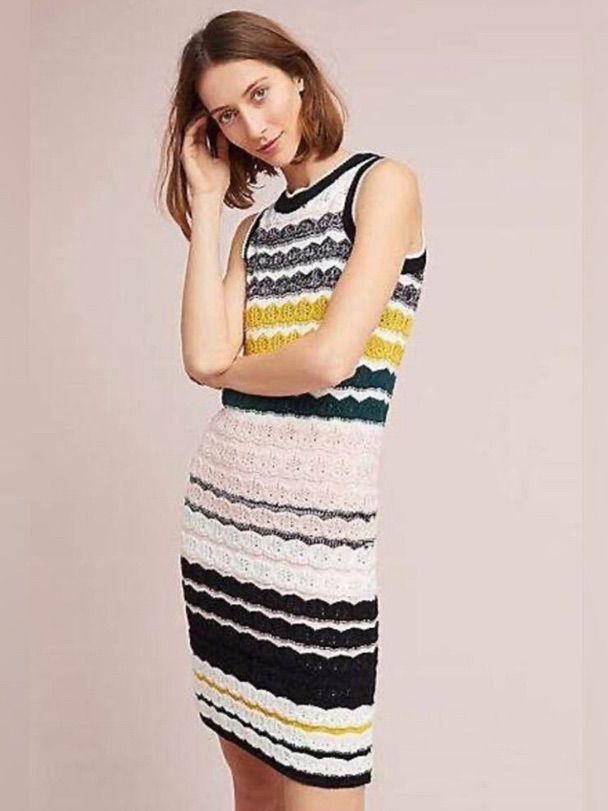 Anthropologie ‘ Akemi + Kin ’ B&W Multi Color Knit Dress Size Xs